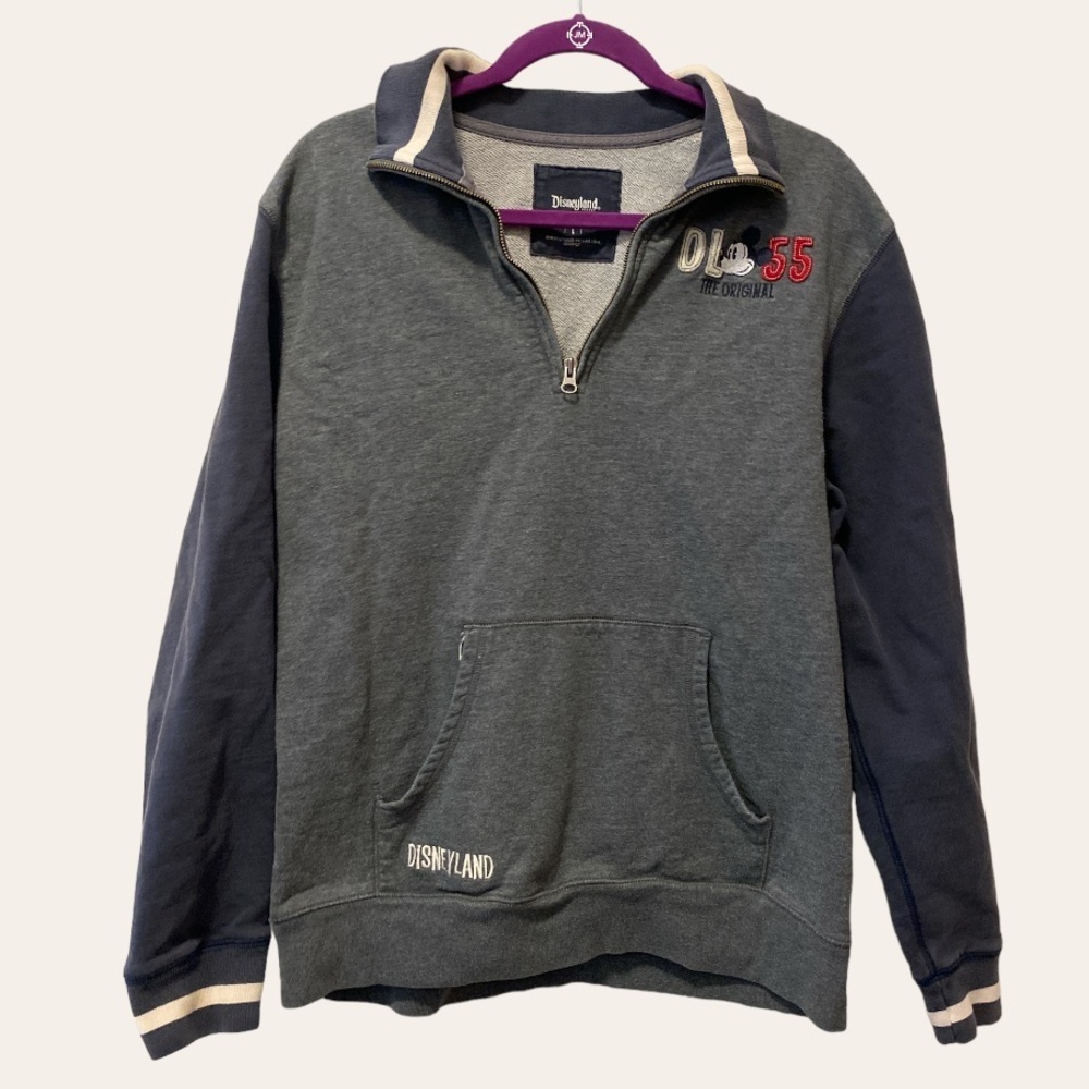 Men’s Disneyland “DL 55 The Original” Fleece Pullover with 1/4-zip front, size L